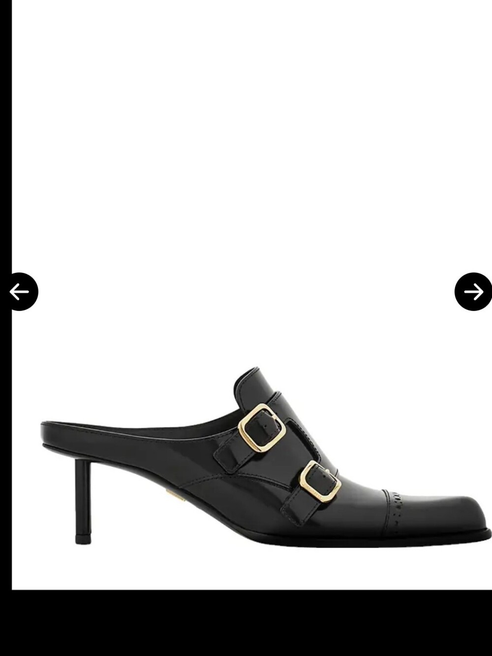 Salvatore Ferragamo Anette 55 Black Leather Double-Buckle Mule Heels